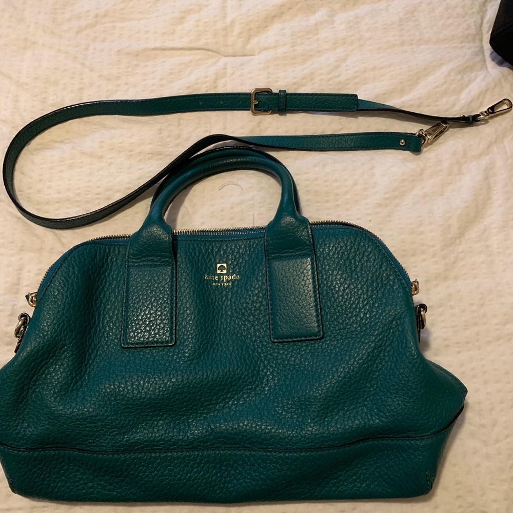 Kate Spade Turquoise Satchel with crossbody strap